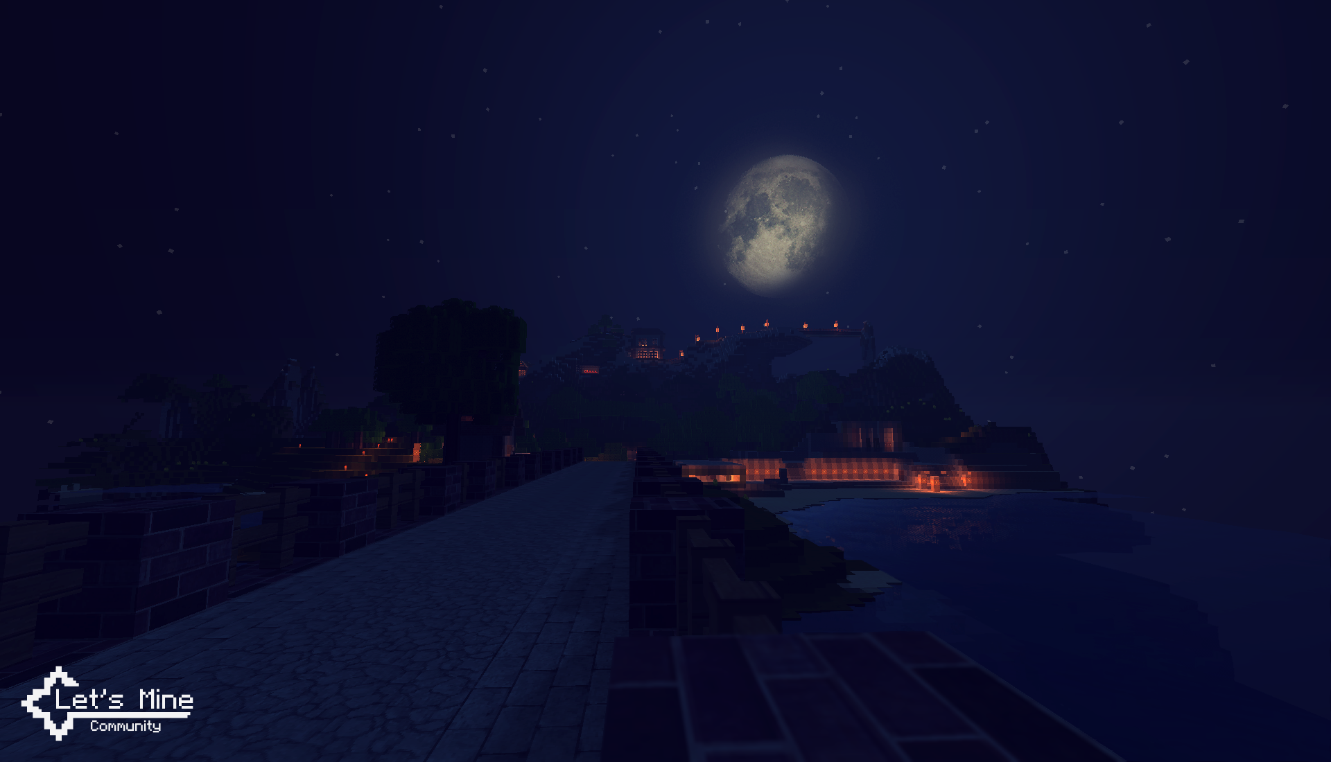 Pier im Freebuild bei Nacht